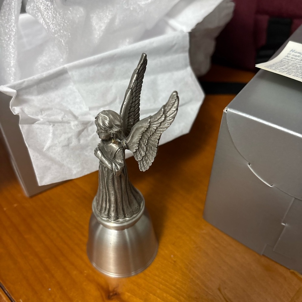 Pewter Angel Bell Figurine
